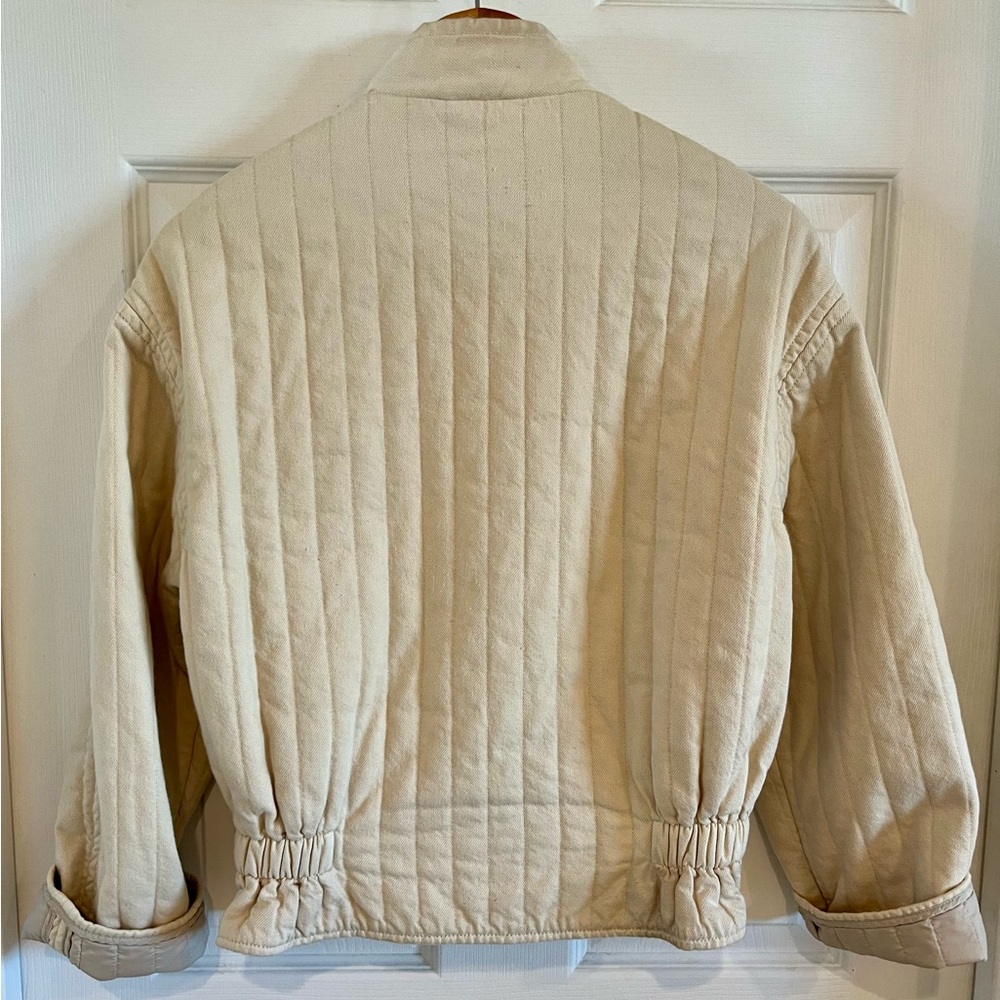 Women's LEVI'S Kennedy Quilted Cream Jacket XS $128 - Picture 5 of 6